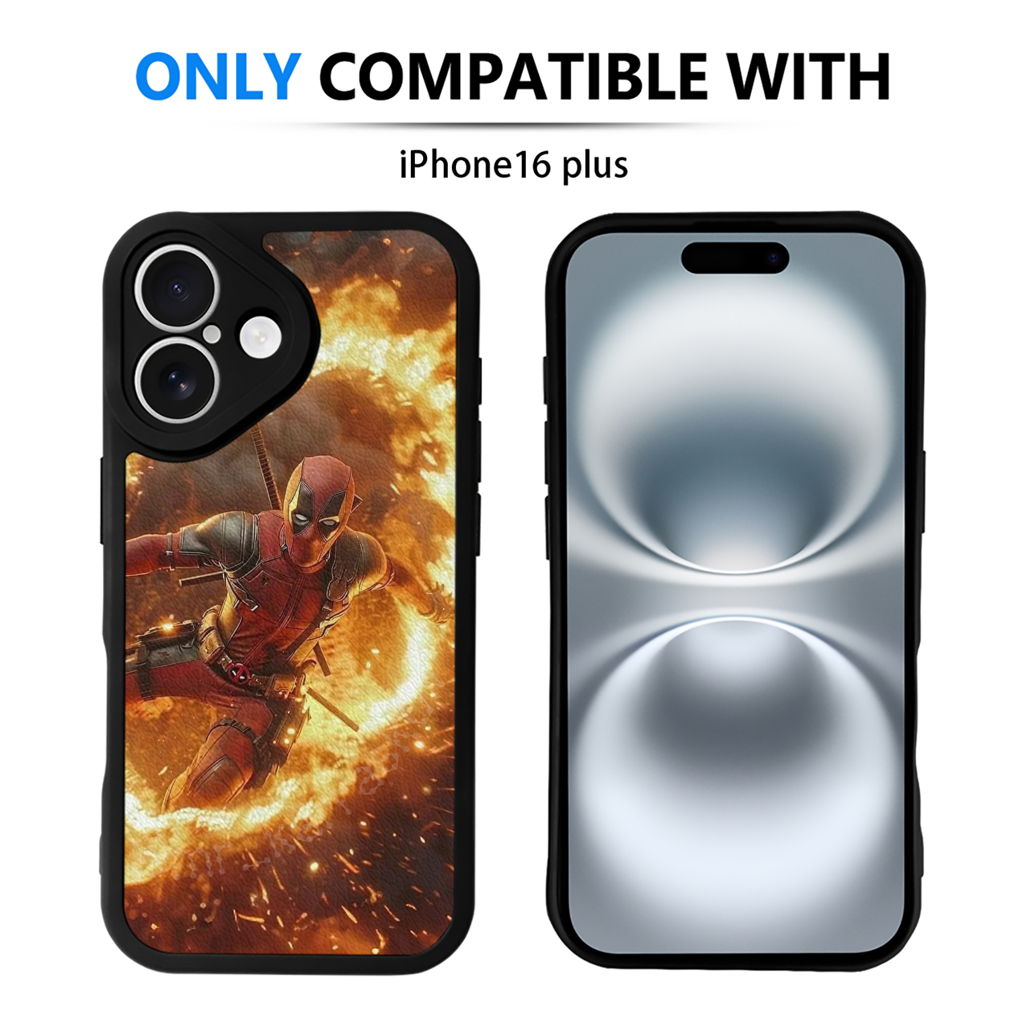 （画像用） Deadpool デッドプール 【iPhone 16シリーズ対応】シリコンスマホケース（レザー調） 材質：シリコン